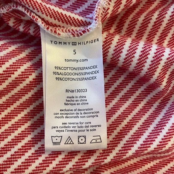 ⭐️Tommy Hilfiger Girls Striped Tunic 5T red white, blue, silver star aplique - Picture 4 of 5